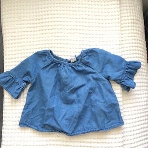 Chambray bell sleeves top